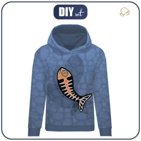 CLASSIC WOMEN’S HOODIE (POLA) - FISH LUIS (DIA DE LOS MUERTOS) - looped knit fabric 