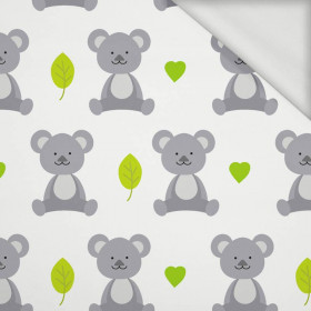 KOALA AND LEAVES (ANIMAL GARDEN) - looped knit fabric