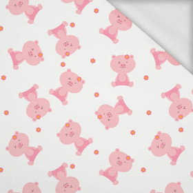 PINK PIGS (ANIMAL GARDEN) - looped knit fabric