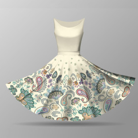 FLOWERS (pattern no. 1) / ecru -  big circle skirt panel 