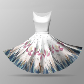FLOWERS (pattern no. 4) / white -  big circle skirt panel 