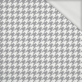 GREY HOUNDSTOOTH / WHITE - looped knit fabric