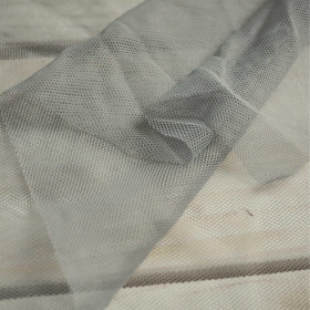 GRAY - Elastic tulle mesh