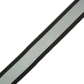 Webbing tape with reflective strip 20mm black