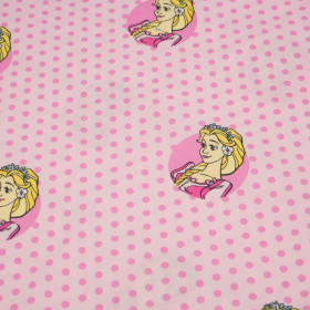 CINDERELLA DOTS / pale pink - Cotton woven fabric