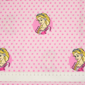 CINDERELLA DOTS / pale pink - Cotton woven fabric