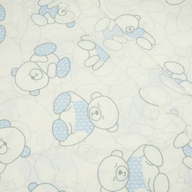 TEDDYBEARS / blue - Cotton woven fabric