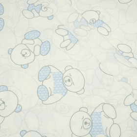 TEDDYBEARS / blue - Cotton woven fabric