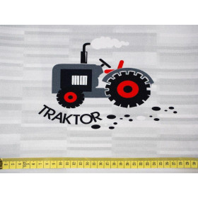 TRACTOR / gray - panel looped knit 