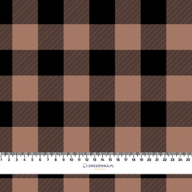 CHECK VICHY/ Mocha Mousse  - single jersey 