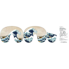 NECK PILLOW - THE GREAT WAVE OFF KANAGAWA (Hokusai Katsushika) - sewing set