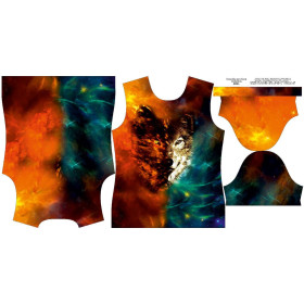 WOMEN’S SPORTS T-SHIRT - WOLF / galaxy - Nähset - S