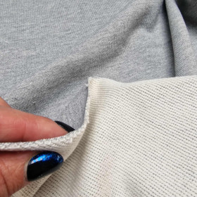 French terry TWILL/ HEAVY 520g - MELANGE LIGHT GRAY