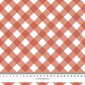 DIAGONAL CHECK / red - Cotton woven fabric