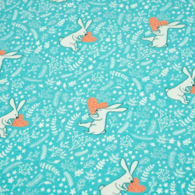 RABBITS IN LOVE - single jersey with elastane TE210