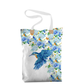 MINI KINGFISHERS AND LILACS (KINGFISHERS IN THE MEADOW) / white