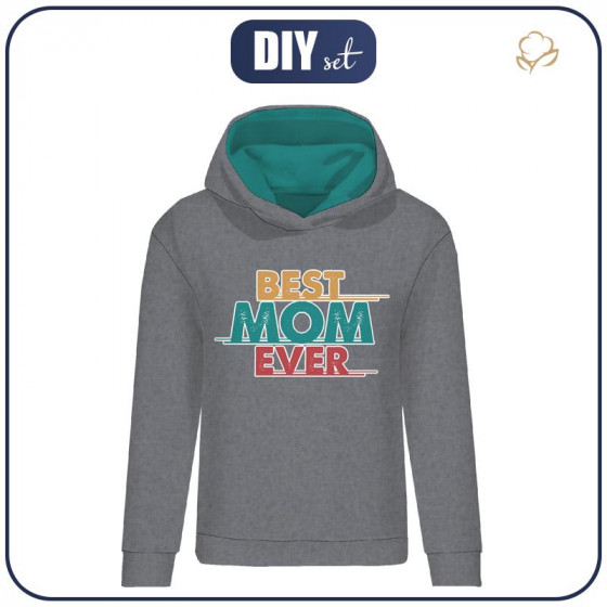 CLASSIC WOMEN’S HOODIE (POLA) - BEST MOM EVER - looped knit fabric 