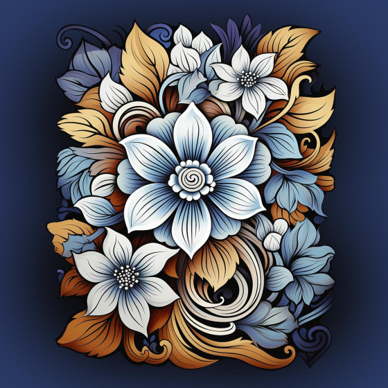 BOUQUET OF FLOWERS WZ.2 - PANEL (60cm x 50cm)