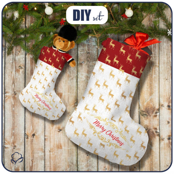 Christmas Stocking Set - MERRY CHRISTMAS / reindeer