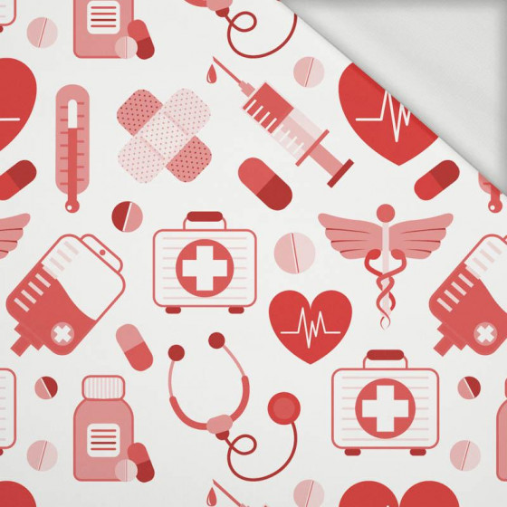 MEDICAL RESCUE (HOBBIES AND JOBS) - red / white - looped knit fabric