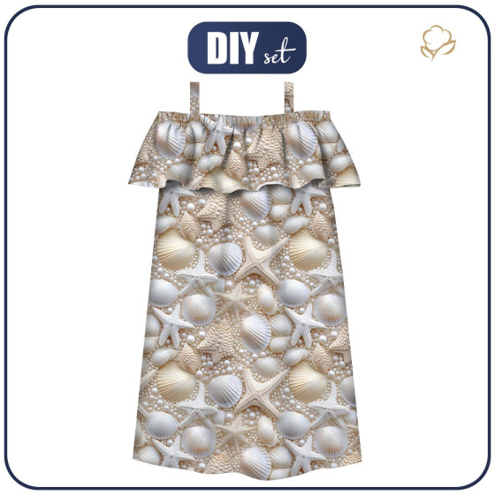 Bardot neckline dress (LILI) - SEA WORLD pat. 5 - sewing set