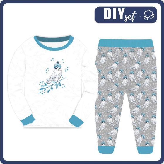 CHILDREN'S PAJAMAS " MIKI"  (86/92) - OWL IN A HAT (ENCHANTED WINTER) - sewing set