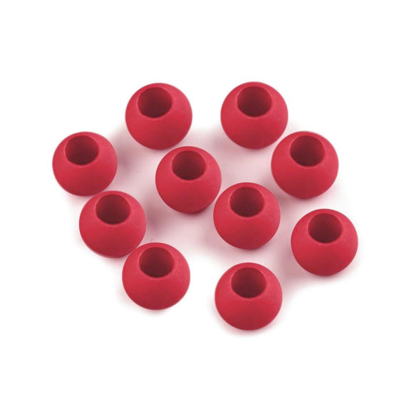 Plastic bead 10x12 mm - red