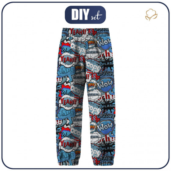 CHILDREN'S SOFTSHELL TROUSERS (YETI) - COMIC BOOK (blue - red)