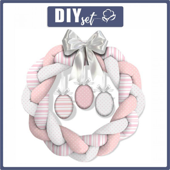 EASTER WREATH -  DOTS - STRIPES / pink - sewing set