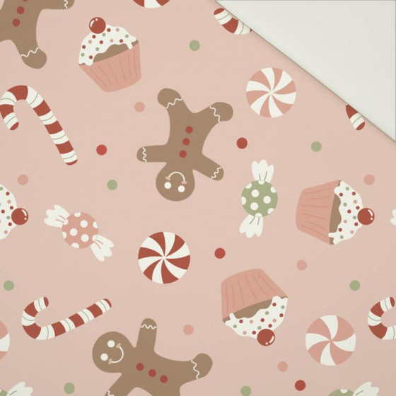CHRISTMAS CANDIES (CHRISTMAS GINGERBREAD) / dusky pink - Cotton drill