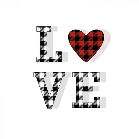 LOVE / VICHY HEARTS (BE MY VALENTINE) - panel 50cm x 60cm