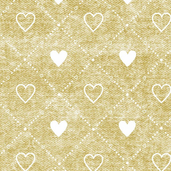 HEARTS AND RHOMBUSES / vinage look jeans (gold)