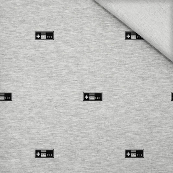 50CM RETRO GAMER (black) / M-01 melange light grey / MINIMAL - looped knit SP250