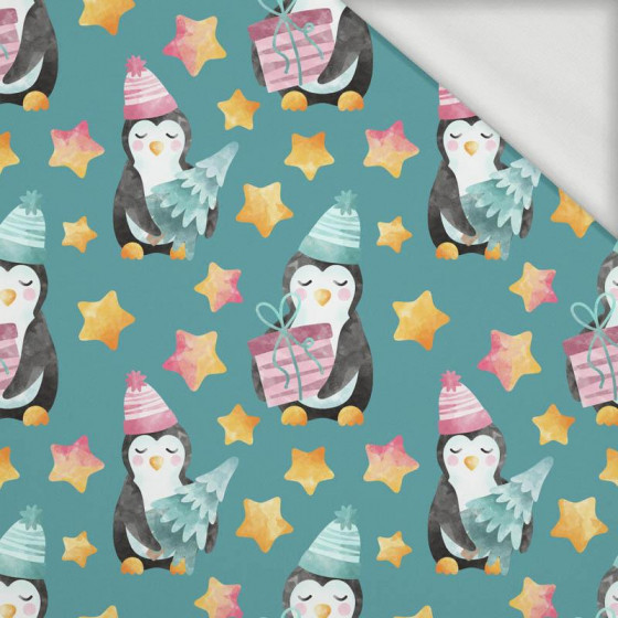 PENGUINS / STARS (CHRISTMAS PENGUINS) - looped knit fabric