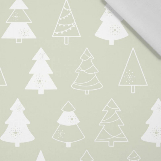 GLAZED CHRISTMAS TREES (CHRISTMAS GINGERBREAD) / PISTACHIO - Cotton woven fabric
