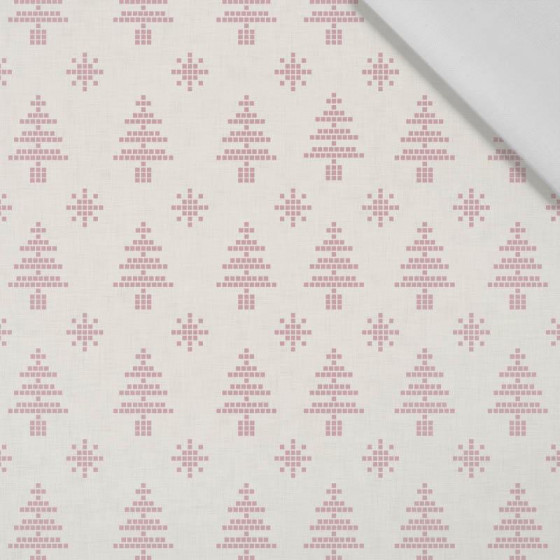 CHRISTMAS TREES AND SNOWFLAKES / (acid) ecru (NORWEGIAN PATTERNS) - Cotton woven fabric