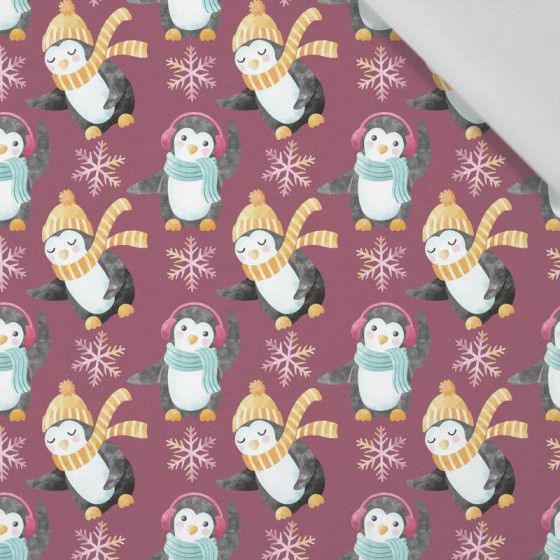 PENGUINS / SNOWFLAKES pat . 2 (CHRISTMAS PENGUINS) - Cotton woven fabric