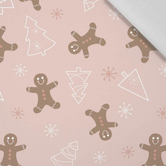 GINGERBREAD MAN (CHRISTMAS GINGERBREAD) / dusky pink - Cotton woven fabric