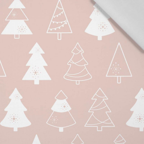 GLAZED CHRISTMAS TREES (CHRISTMAS GINGERBREAD) / dusky pink - Cotton woven fabric