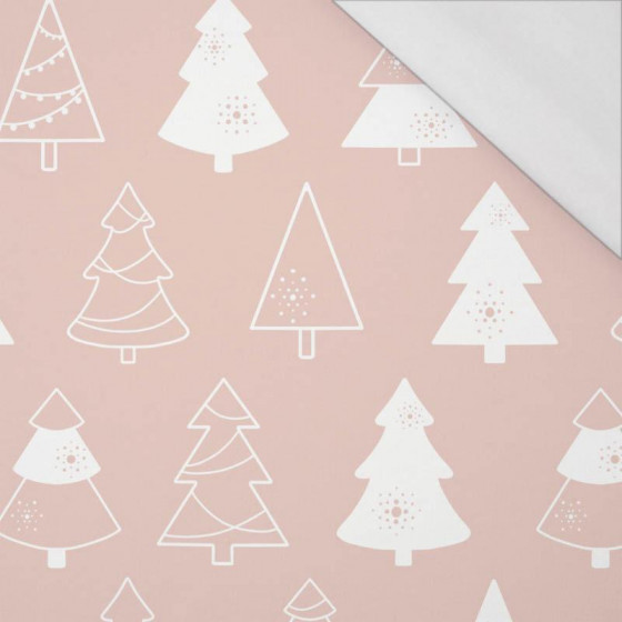 GLAZED CHRISTMAS TREES (CHRISTMAS GINGERBREAD) / dusky pink - single jersey with elastane 