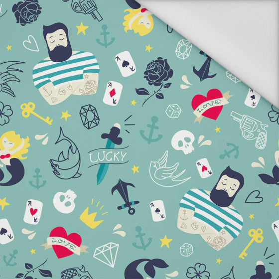 TATTOO / celadon - Waterproof woven fabric