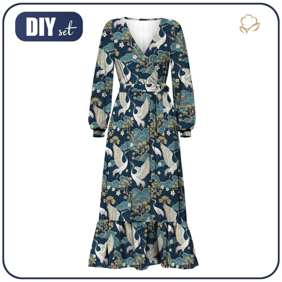 WRAP FLOUNCED DRESS (ABELLA) - Japanese Garden wz.3 - sewing set