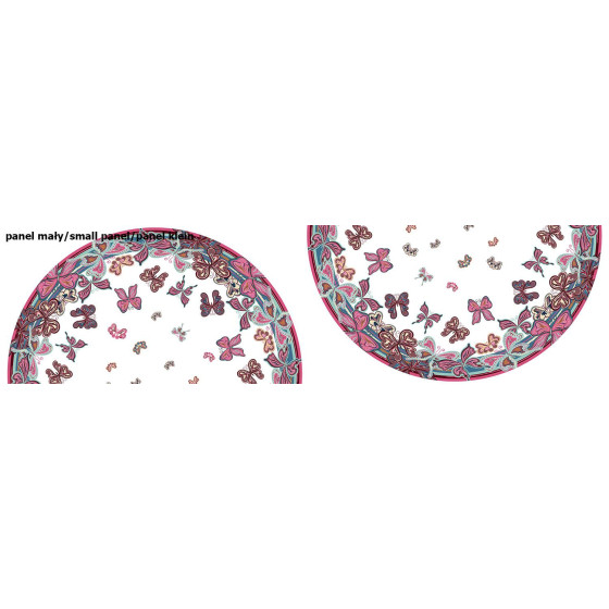 BUTTERFLIES (pattern no. 1 pink) / white - circle skirt panel 