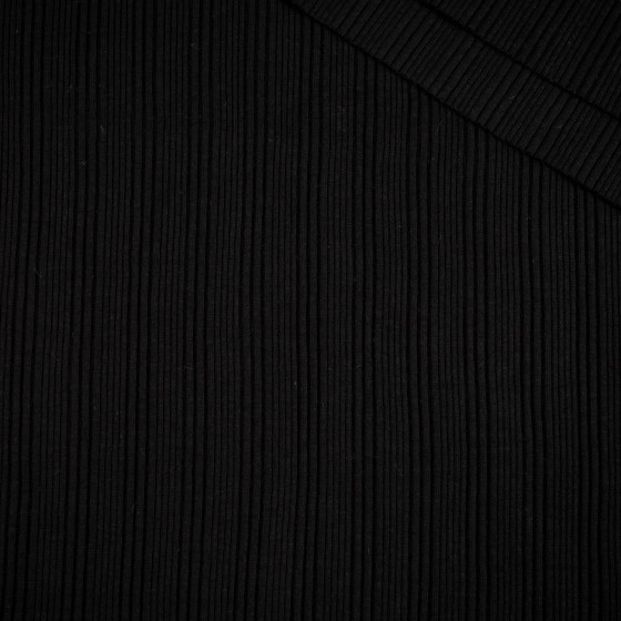 D-16 BLACK - Ribbed knit fabric