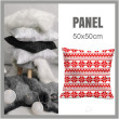 CUSHION PANEL - ALPINE FLOWERS / red stripes