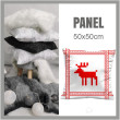 CUSHION PANEL - REINDEER / red 
