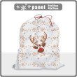 REINDEER / brown - white - Cotton woven fabric panel / Choice of sizes