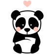 PANDA / PALE PINK size "M" 50x60 cm - white (front)