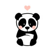 PANDA / PALE PINK size "S" 30x45 cm - white (front)