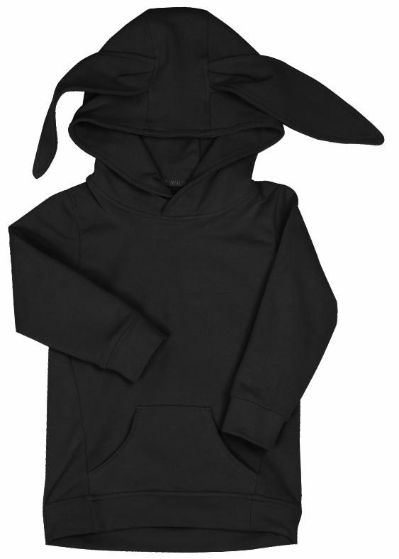 KINDER HOODIE BUNNY (PARIS) - B-99 SCHWARZ - Sommersweat